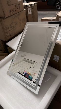 LED Backlit Wall Mirror with Defogger 23.5” x 15.8”