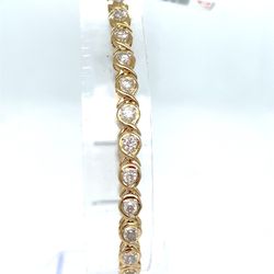10KT Yellow Gold 7-1/2 Diamond Tennis Bracelet 6.90g 2CTW 165027/4
