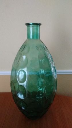 Tall green glass vace