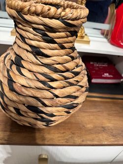 Woven Rope Basket Vase