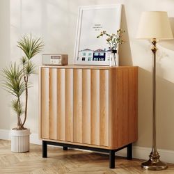 Wood Cabinet with Black Metal Legs