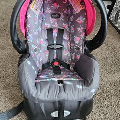 Baby Girl Car Seat W/Base