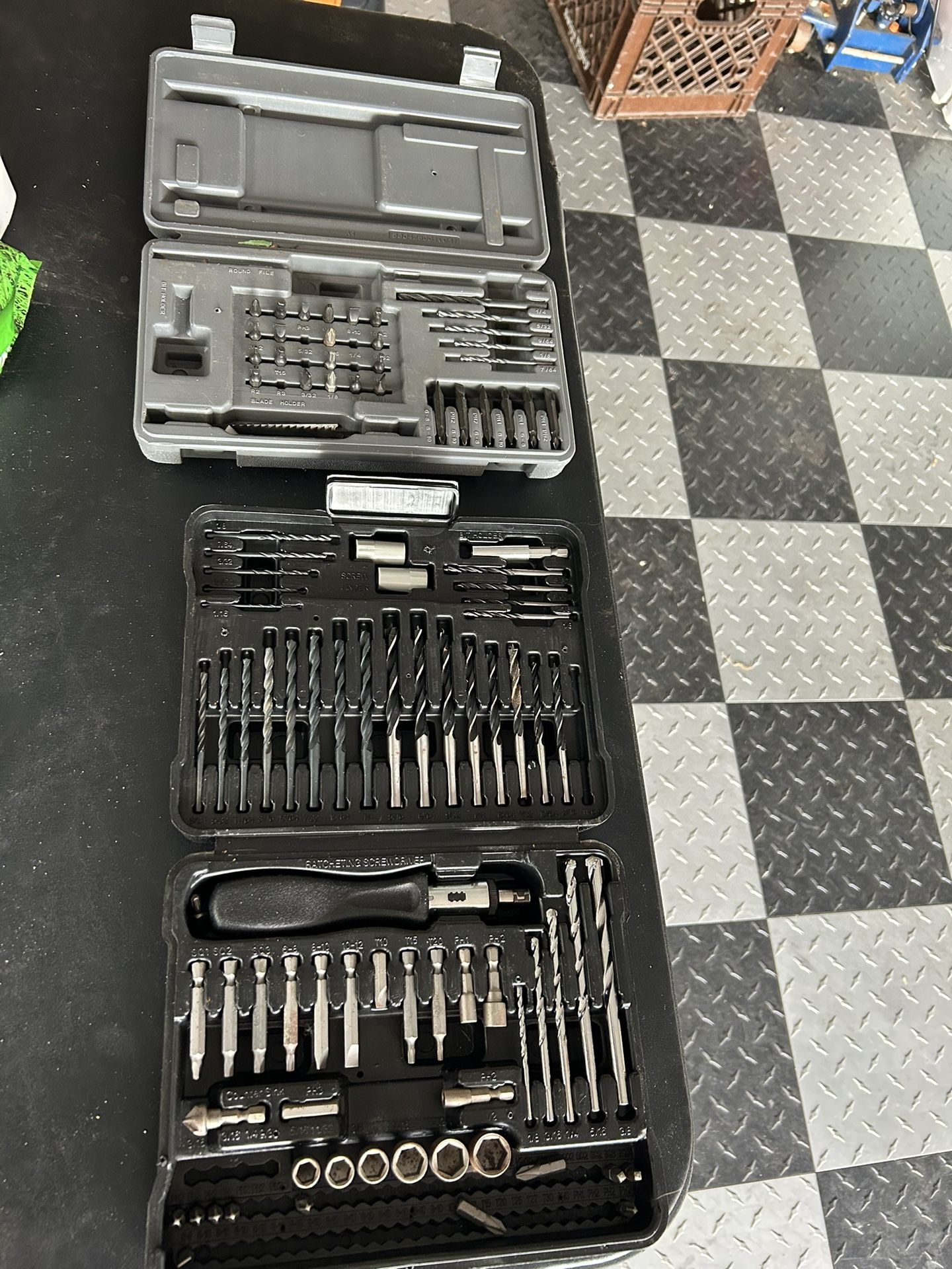 Craftsman And Ryobi Drill Bits & Sockets. Lot As Shown