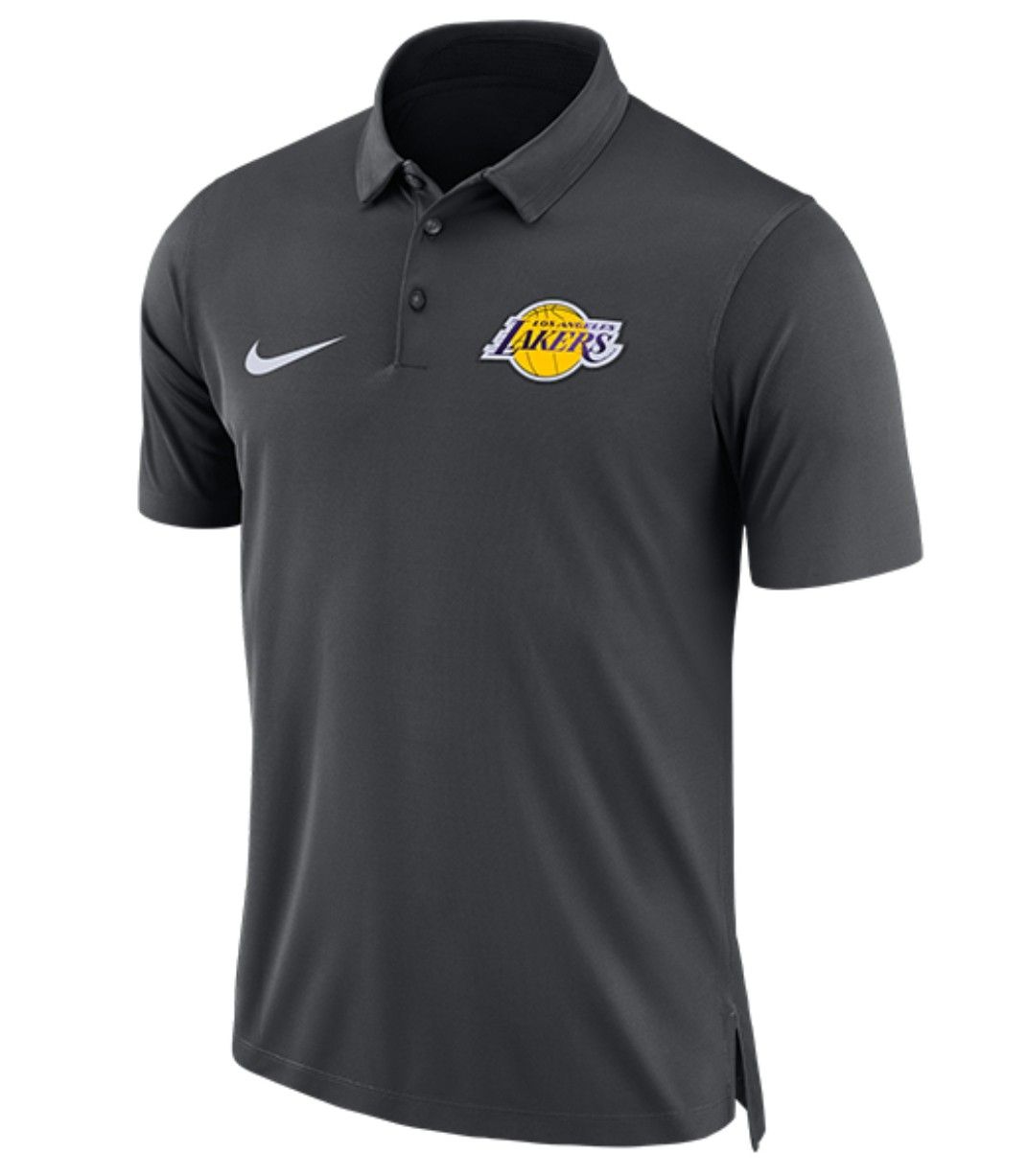 Los Angeles lakers Nike Dri-FIT Statement Polo Shirt Large New grey