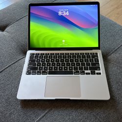 Macbook Air M1 Silver with Floral Protective Case