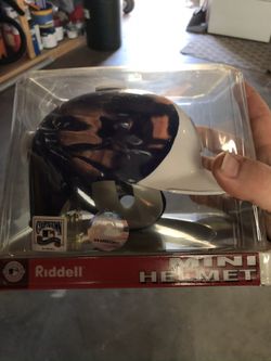 Chipper Jones signed mini helmet PSA certified