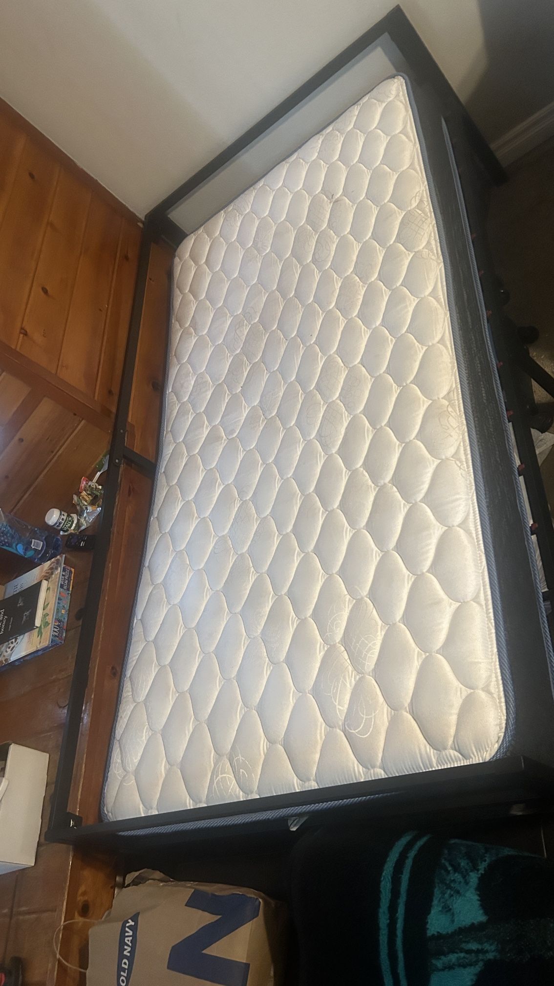 Twin Bed with Mattress. 