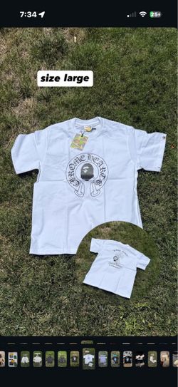 BAPE x Chrome Hearts White T-Shirt Size Large