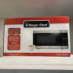 Magic Chef 1.8 Cu Ft Stainless Steel Microwave – 1100 W – Brand New in Box 