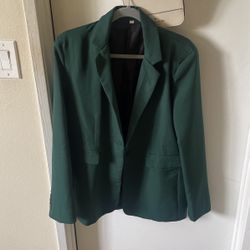 Olive Green Blazer From SHEIN