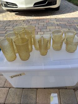 Anchor hocking Amber Pagoda 1960’s Glasses