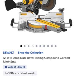 DEWALT 12” Dual Beval Sliding Miter Saw 