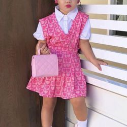 Girls Size 10 Heart Print Skirt Set