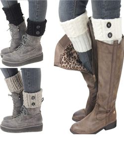 2 Womens Short Boots Socks Crochet Knitted Boot Cuffs Leg Warmers Socks