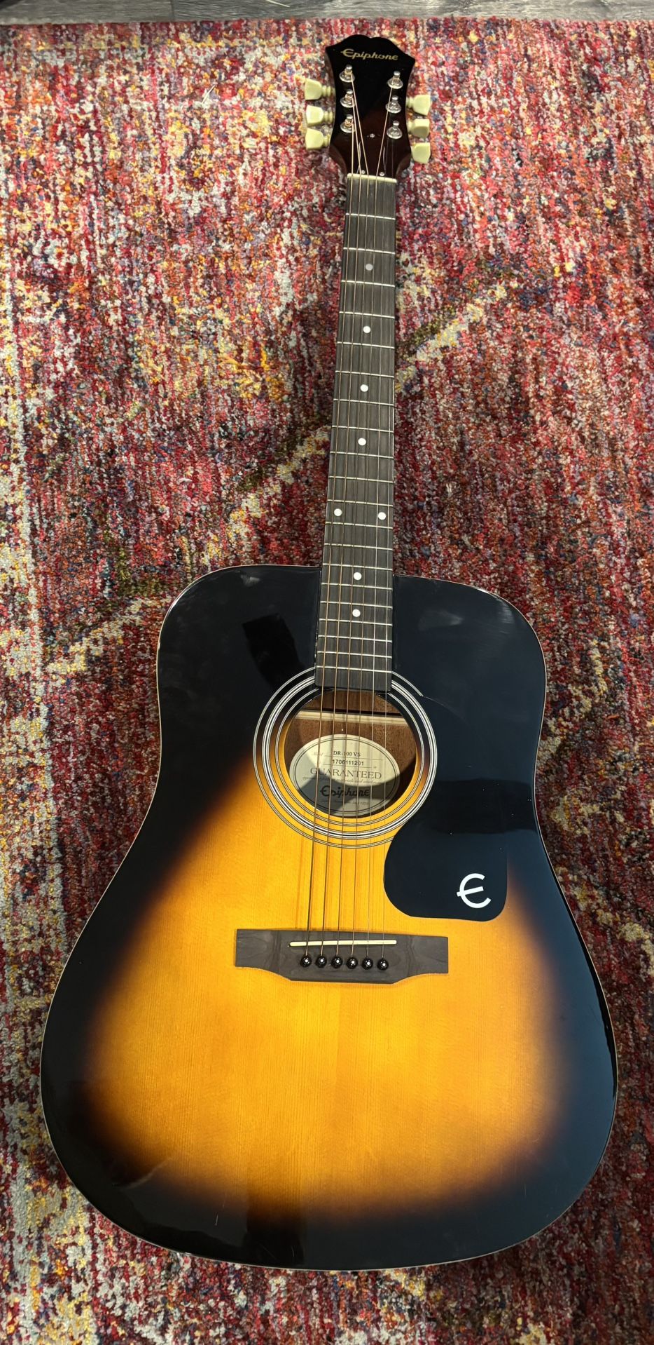 Epiphone DR-100 VS Acoustic Guitar w/ Schaller Deluxe Tuners + Gig Bag – $180