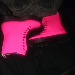 Pink Rain Boots Size 10