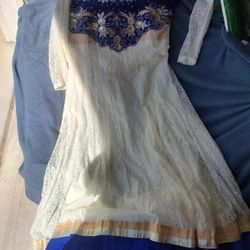 Gold, Blue, And Cream Fancy Dress