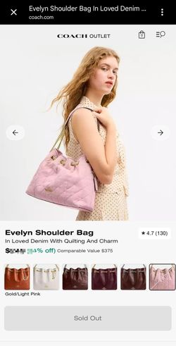 Coach Pink Denim Evelyn