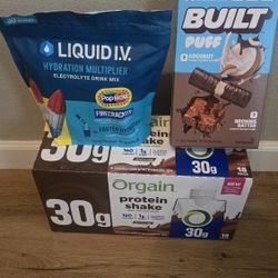 Protein shake,  Built puff, Liquid I.V