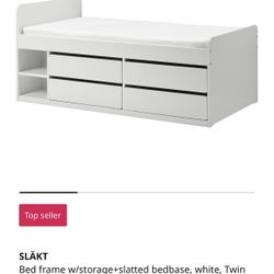 IKEA Slakt Twin Bed Great Condition Includes Mattress