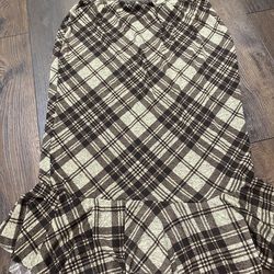 Womans brown and gold stitching skirt size 1x #17