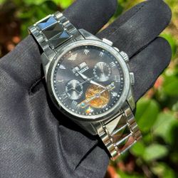 OUPINKE Top Brand Men's Watches Luxury Sapphire 40mm Black Dial White Stones Automatic Mechanical Watch