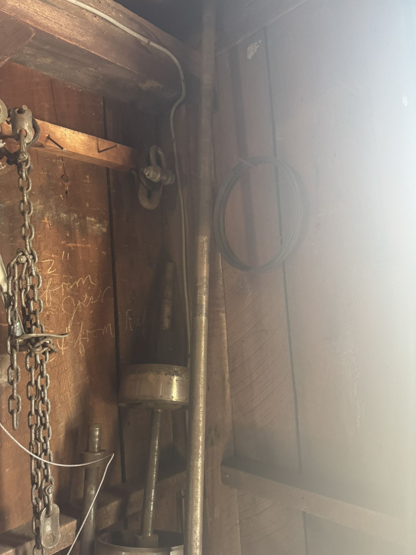 Line shaft pullies and collars for seiling mount for belts