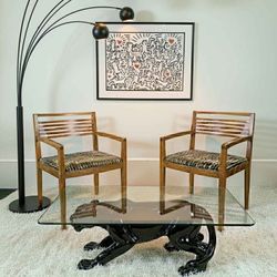 Vintage Pair of Postmodern Ricchio Chairs by Knoll
