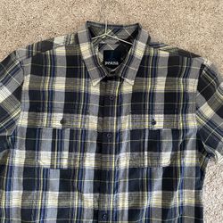 New PRANA Men’s Shirt Short Sleeve Shirt Plaid Men’s Medium 