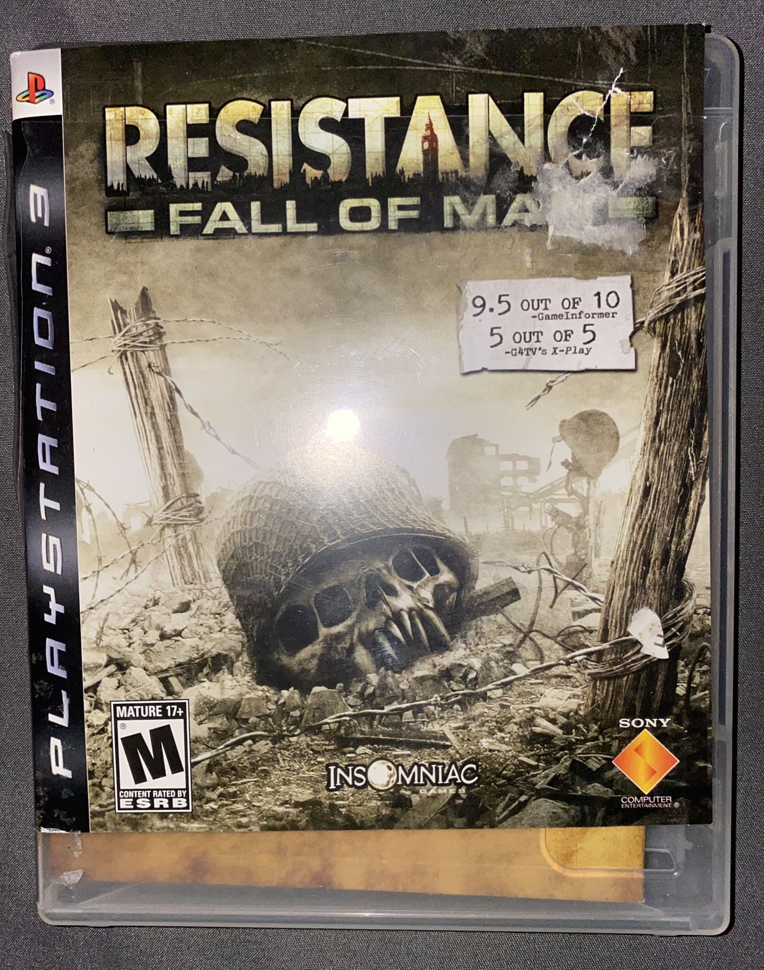 PS3 Resistance: Fall of Man (Sony PlayStation 3, 2006) With Manual & Case