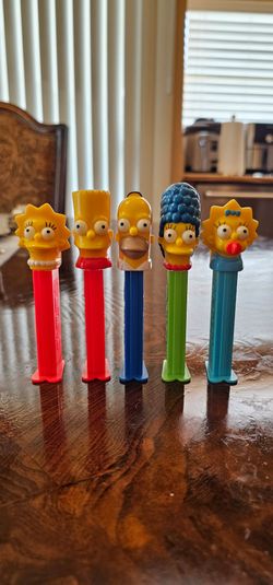 The Simpsons PEZ Dispenser Complete Family Set / Collectible / Universal Studios / Collector / Man Cave / Memorabilia / Bart / Homer / Crusty