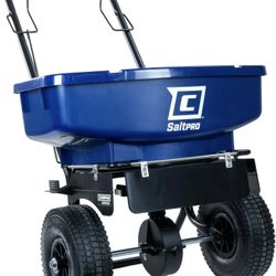 Chapin 88000A Spreader, Salt, Ice Melt, 80Lbs, SaltPro, Walk Behind, Residential, Broadcast, Spiked Auger, Adjustable Baffles, 10" Tires, Coated Steel