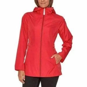 Jones New York Parka In A Pocket Hooded Rain Coat