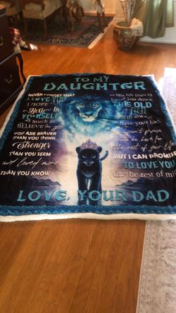 To My Daughter Dad Sherpa Throw Blanket