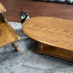 Vintage Coffee Table And Vintage Tiered End Table 