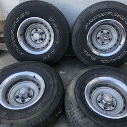 15” Rally Wheels 5x5 Chevy Gmc C10 Obs G10 Van Suburban 15x8 