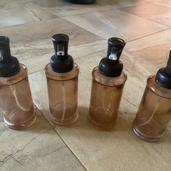 4 Glass Soap Dispensers 