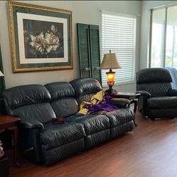 Leather Sofa And Recliner