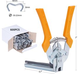 Hog Ring Pliers Kit Type M Nail Ring Pliers With 3000pcs M Clips, Wire Cage Clips For Fencing Animal Cages For Installation Fence Fastening Upholstery