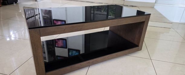 Solid Walnut and Glass Coffee Table