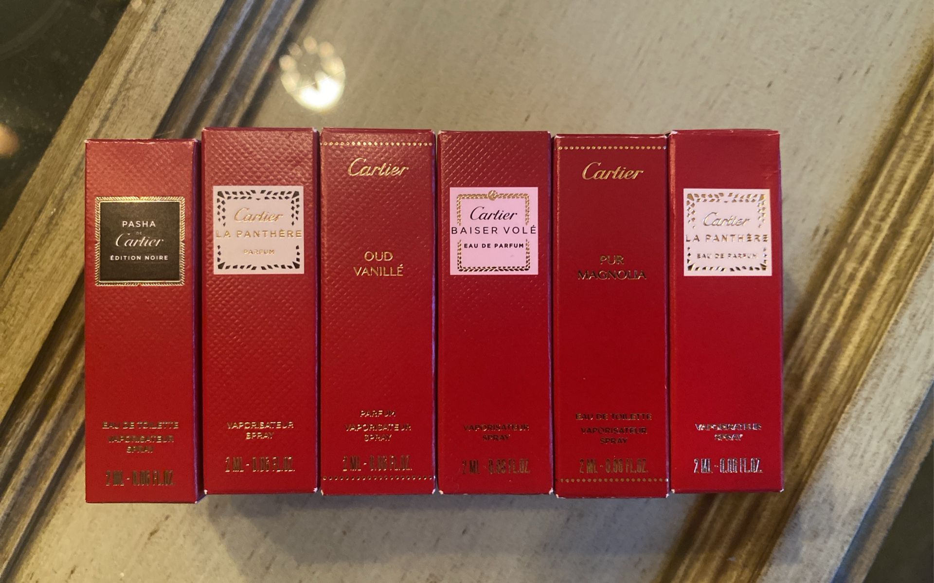Cartier 2 ml Perfume Samples - Set Of 6
