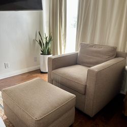 Crate & Barrel Chair & Ottoman Set