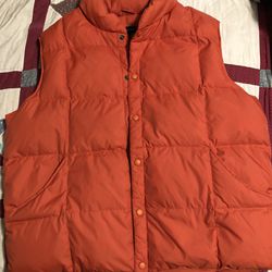 Orange puffer vest