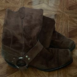 Real Suede Leather Cowboy Boots