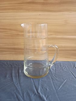 Mid Century Modern Glass Bamboo Shaped 10" Pitcher Tiki Bar Man Cave