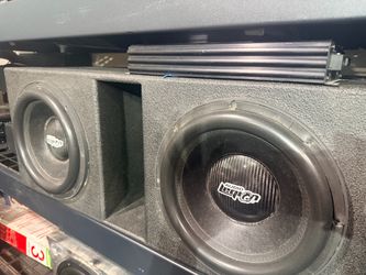 Audio Legion 12’s in big port qbomb box with matching 1500 watt amp