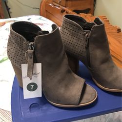 Open toe high heel ankle boots never worn $25