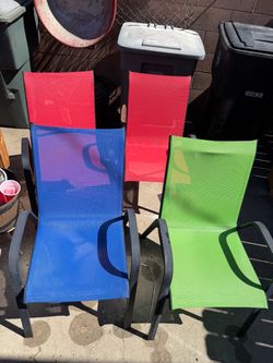 BRAND NEW 4-Piece Colorful Steel Sling Patio Chair Set