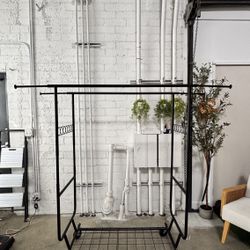 Double Sided Clothing Garment Rack Collapsible Fold Down Extension 