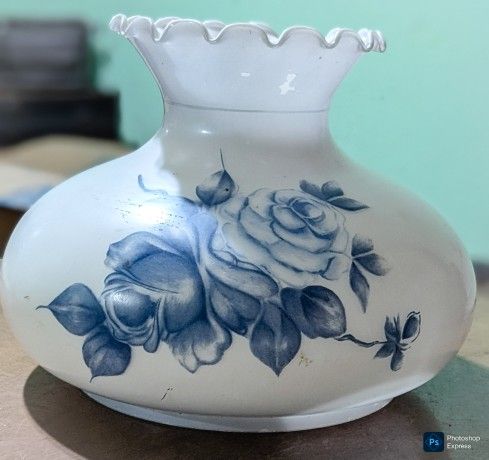 Milk Glass Hurricane Lamp Shade